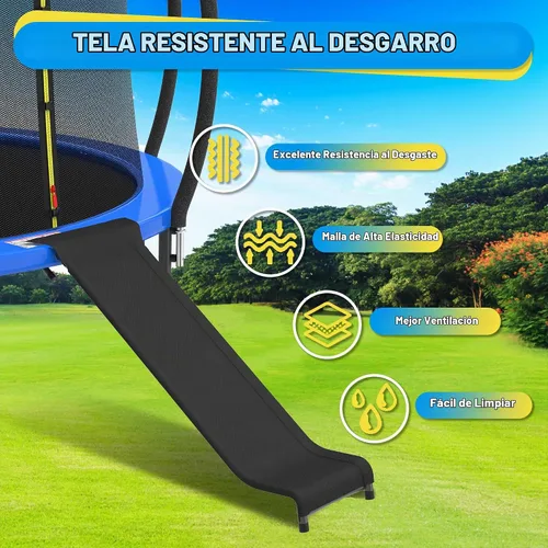 Vista 3 de Kit de tobogán y escalera de trampolín para niños, accesorio de trampolín 2-Negro