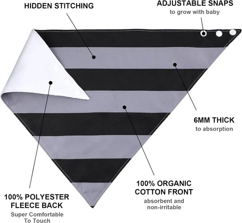 Vista 4 de Janmercy Paquete de 5 baberos tipo bandana para adultos, suaves, ajustables, absorbentes, para Navidad, necesidades especiales, unisex, para hombres