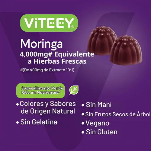 Vista 5 de Viteey Moringa Gummies - 4,000 mg [de 400 mg de extracto 10: 1]