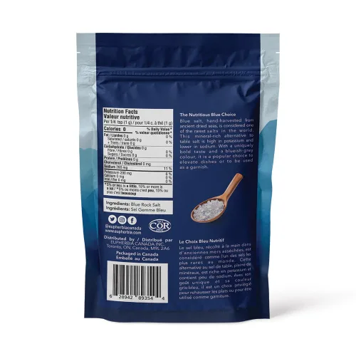 Vista 2 de EUPHERBIA Sal azul, gruesa, sal mineral rara, alto potasio, baja en sodio, natural, sin procesar, cosechada a mano, certificado Kosher