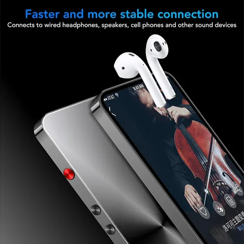 Vista 4 de Reproductor de MP4, reproductor de música Bluetooth Full HD de 5 pulgadas con reproducción de música de 50 horas, reproductor multimedia estéreo