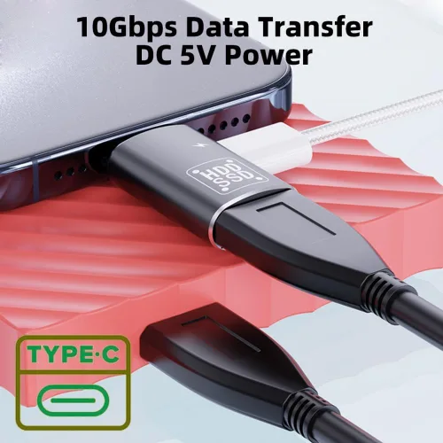 Vista 7 de CY Adaptador 10Gbps USB-C Tipo-C a USB 3.0 hembra OTG y DC 5V convertidor de potencia para tableta teléfono