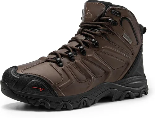 Vista 21 de NORTIV 8 Botas de senderismo impermeables hasta el tobillo para hombre Todo negro