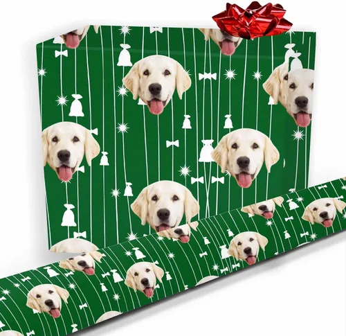 Vista 12 de Papel de regalo personalizado, divertido papel de regalo para cara, foto, nombre, Día del Padre, rollo de regalo para papá, hombres, mujeres, niños