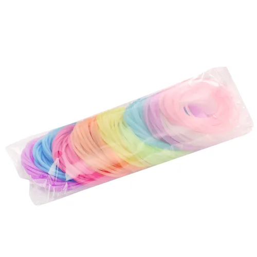 Vista 7 de 120 pulseras de gelatina de silicona brillantes de neón de los años 80, bandas elásticas para el cabello para adultos, mujeres, niños, niñas