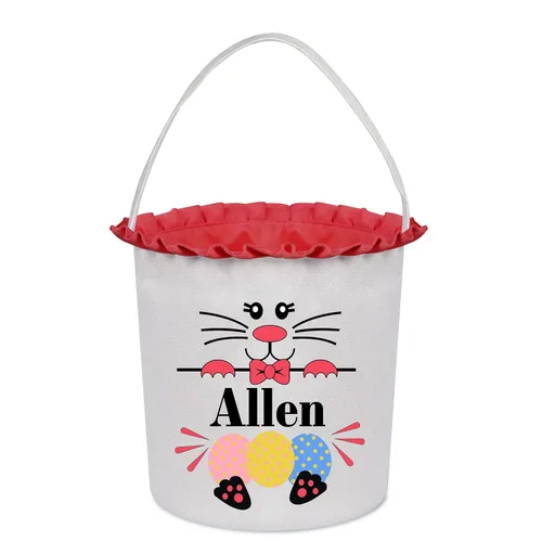 Vista 26 de Cestas de Pascua personalizadas para niños, cesta de caza de huevos de Pascua, bolsas de cesta de Pascua personalizadas, regalos de Pascua para verde