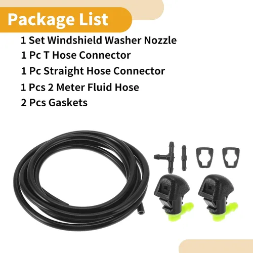 Vista 6 de Kit de boquilla para limpiaparabrisas para Honda Pilot 2009-2014 No.76810SZAA01ZA con juntas t conector de manguera, conector de manguera recta