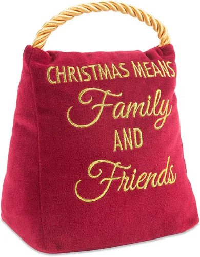 Vista 11 de Pavilion Gift 72271 Home Believes - Tope de puerta de terciopelo de Navidad, 2 libras, 6 pulgadas, rojo