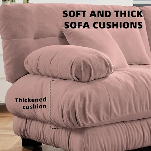 Vista 79 de Sofá Seccional Modular Extragrande de 93.7 pulgadas, Sofá de Dos Plazas Cloud Couch con Almohadas y Cojín Extra Grueso para Sala de Estar, Cine