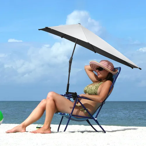 Vista 7 de G4Free Sombrilla ajustable UPF 50+ XL con abrazadera universal, protección UV, sombrilla para silla de playa, cochecito, silla de ruedas, carrito