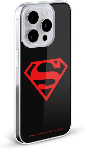 Vista 2 de Head Case Designs Funda de gel con logotipo negro y rojo de Superman DC Comics con licencia oficial [protección de grado militar] compatible