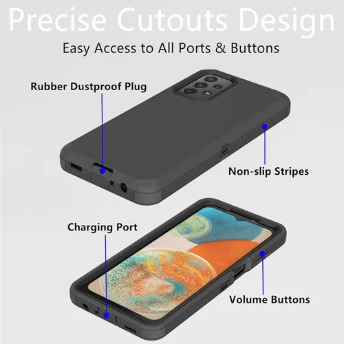 Vista 3 de Funda protectora resistente a prueba de polvo a prueba de golpes, 3 en 1 sin protector de pantalla (no para versión UW) - Negro