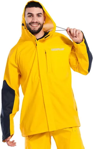 Vista 6 de CAT Chaquetas impermeables Longshore para hombre con costuras soldadas, antebrazos reforzados y bolsillos con cremallera para las manos