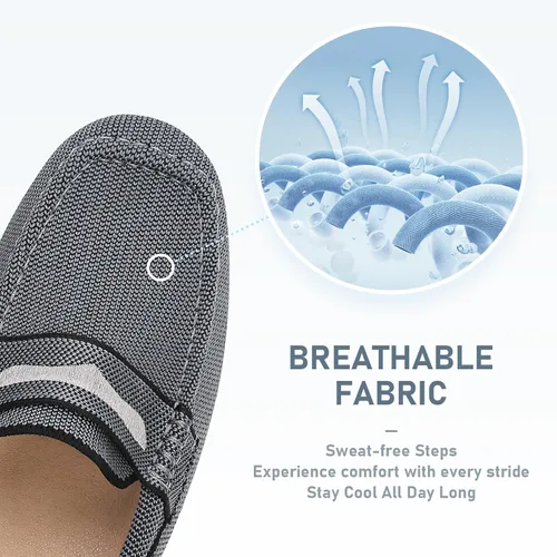 Vista 5 de JBB Mocasines de punto para mujer, mocasines Penny cómodos, sin cordones, zapatos para caminar y lanchos..