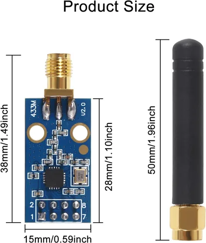 Vista 7 de Módulo inalámbrico CC1101 con módulo transmisor-receptor inalámbrico de antena SMA 315/433/868/915MHZ