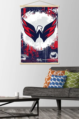 Vista 2 de Trends International NHL Washington Capitals - Maximalist Logo 23 Wall Poster with Magnetic Frame