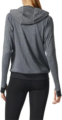 Vista 3 de adidas Performance de entrenamiento sudadera de mujer # bk7678, S, Gris jaspeado oscuroo