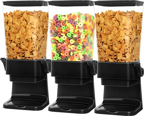 Vista 9 de Dispensador de cereales para encimera, contenedores grandes de almacenamiento de cereales, dispensador para despensa, dispensador de alimentos secos