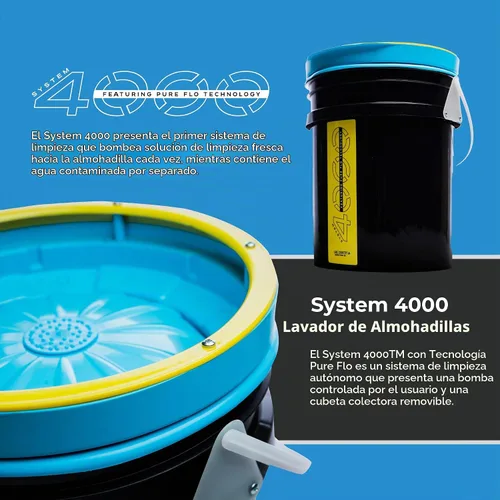 Vista 2 de System 4000 - Lavadora de almohadilla de pulido, sistema de cubo de limpieza Pure Flo con bomba controlada y lavabo extraíble, limpiador