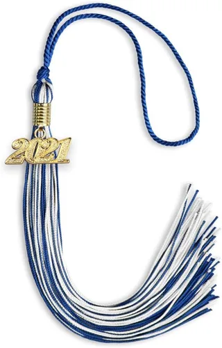 Vista 113 de Endea Graduation - Borla de doble color mixto con fecha dorada (negro/dorado antiguo, 2021)