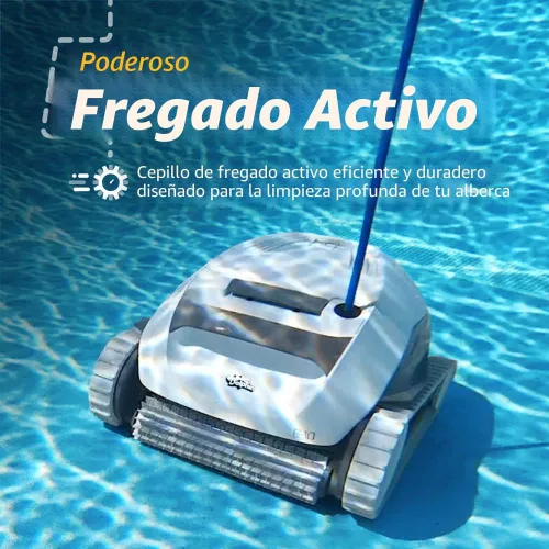 Vista 2 de Dolphin (modelo 2026) E10 - Aspiradora robótica automática para piscina, cepillo de limpieza activo, acceso a filtros de carga superior, ideal