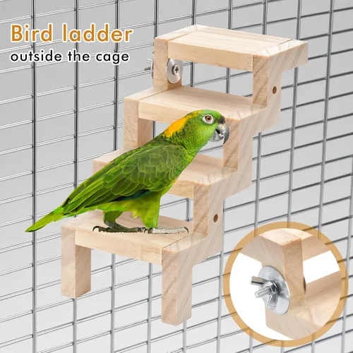 Vista 3 de Juguetes para columpio y perca para jaulas de pájaros, hamaca colgante, escalera de escalada, perca de pie Se adapta a periquitos, conures