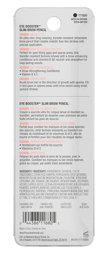 Vista 10 de Physicians Formula Lápiz de cejas retráctil delgado definidor, marrón medio, cepillo de cejas de doble cara, punta fina, forma, define, rellenos