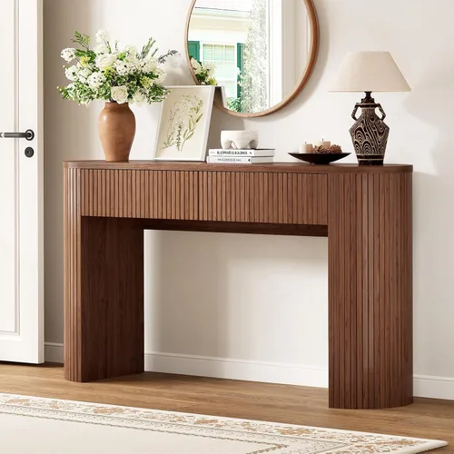 Vista 10 de ComfyCorner Mesa consola de 55 pulgadas con almacenamiento, mesa de entrada Negro