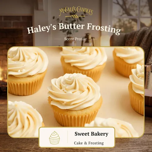 Vista 2 de McCall’s Candles Haley’s Butter Frosting Vela perfumada de 16 oz Hecha a mano en EE. UU. Tarro rústico vintage con asa de transporte