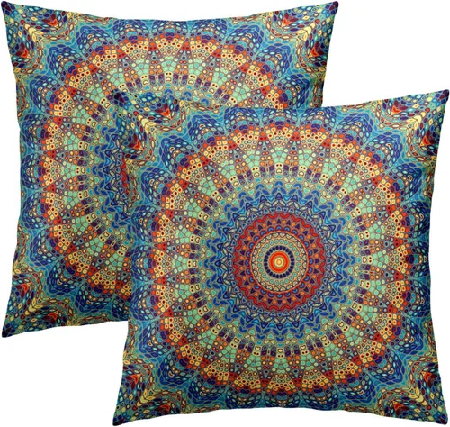 Vista 44 de Fundas de cojín decorativas con temática de verano náutica costera de 12 x 12 pulgadas, juego de 2 fundas de cojín de color aguamarina azul verdoso