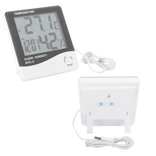 Vista 6 de Termómetro higrómetro para interiores y exteriores, temperatura digital, pantalla LCD, medidor de humedad, medidor de humedad, herramientas