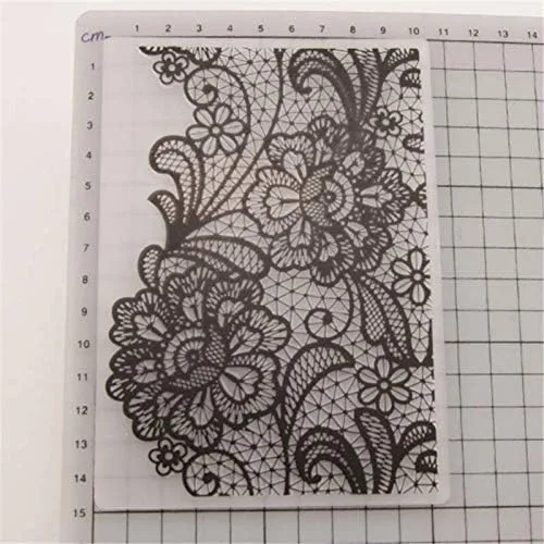 Vista 3 de Bienvenido a Joyful Home - Carpeta de grabación en relieve de fondo de flores grandes para hacer tarjetas, diseño floral, bricolaje, plástico, álbum