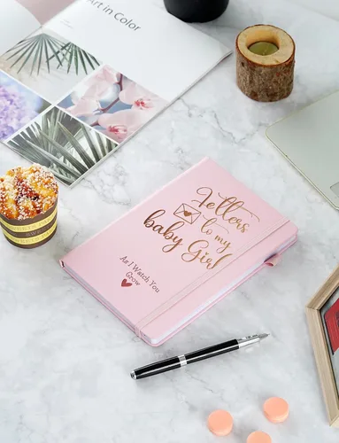 Vista 2 de InnoBeta New Mom Gifts - Cuaderno A5 para mujer, diseño de letras a mi, rosa Diario significativo de embarazo y memoria del recién nacido