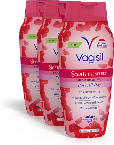 Vista 6 de Vagisil Lavado Femenino para Higiene del Área Íntima, Aromas Scentsitive, pH Equilibrado y Probado por Ginecólogos, Jazmín Blanco, 12 oz