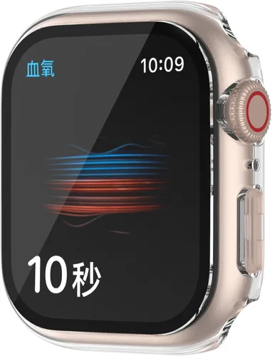 Vista 7 de Estuche duro mate para Apple Watch Series 7 8 9 41mm, protector de pantalla de vidrio templado, estuche con cobertura completa, amortiguador a Negro