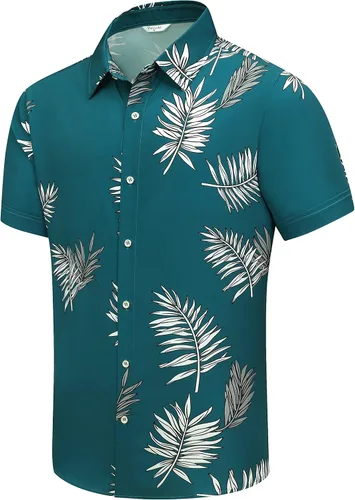 Vista 50 de SheLucki - Camisa hawaiana para hombre, unisex, de manga corta, con botones, para la playa y el verano, ropa casual estampada con sombra de palmas