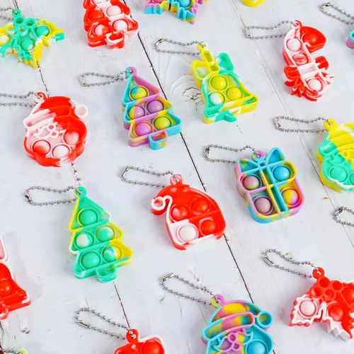 Vista 8 de Paquete de 24 Mini Juguetes Pop Fidget de Navidad para Niños Niñas Niños Pequeños Rellenos de Calcetines de Navidad Obsequios para Fiestas Alivio