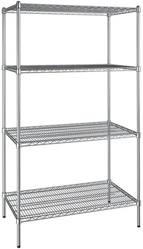 Vista 326 de Kit de 4 estantes de epoxi verde NSF de 21 x 72 pulgadas con postes de 86 pulgadas, estantería de almacenamiento resistente, kit de estantería