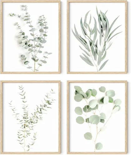 Vista 77 de HAUS AND HUES Arte de pared floral gris, juego de 4 pósteres de plantas para pared vintage, impresiones botánicas, cuadros de flores en blanco