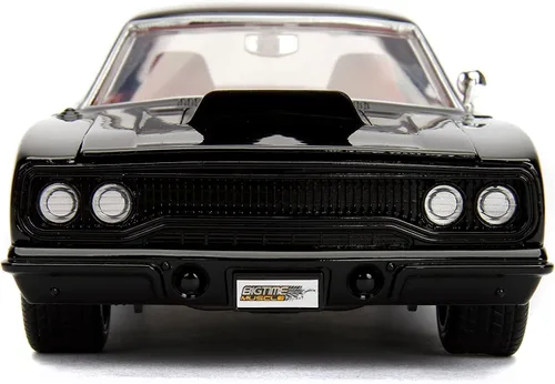 Vista 3 de Jada Big Time Muscle 1:24 1970 Plymouth Road Runner - Coche fundido a presión, juguetes para niños y adultos (negro)