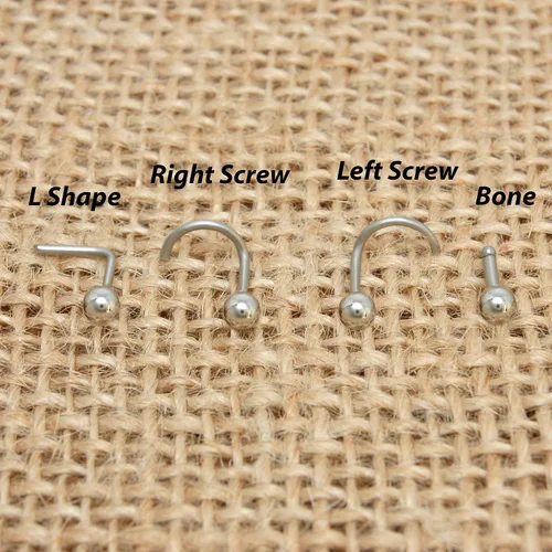 Vista 4 de Nose Stud Ring - Nose Piercing Stud - Nose Jewelry Surgical Steel - Nostril Screw Stud - Nose Ring CZ - Nose Stud L
