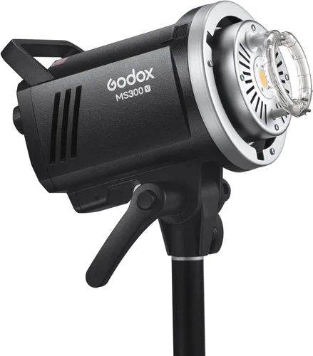Vista 2 de Godox MS300V 300Ws GN58 Compact Studio Strobe Flash Monolight con montaje Bowens, lámpara de modelado LED, sistema inalámbrico X 2.4G, 5600K 1.3s