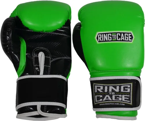 Vista 2 de Guantes de boxeo para entrenamiento de gimnasio Verde neón/negro