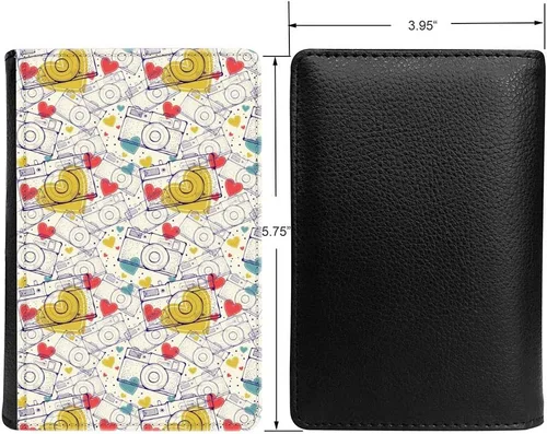 Vista 2 de PU Leather Passport Holder Travel Wallet RFID Blocking Card Case Cover With Unique