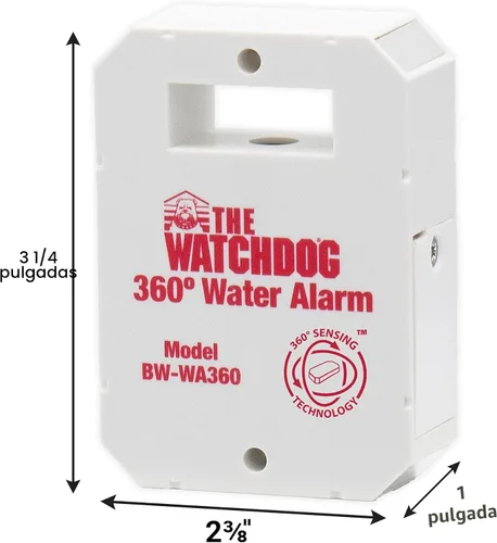 Vista 2 de The Basement Watchdog Alarma de agua compacta de 110 dB con tecnología de detección de 360 ° (BW-WA360)