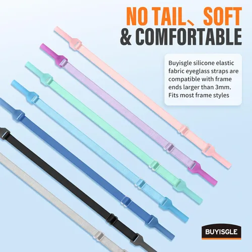 Vista 4 de Buyisgle Correa para Gafas de Niños - Cordones para Gafas de Sol Sin Cola para Niños Pequeños y Niñas - Soportes para Anteojos Alrededor del Cuello
