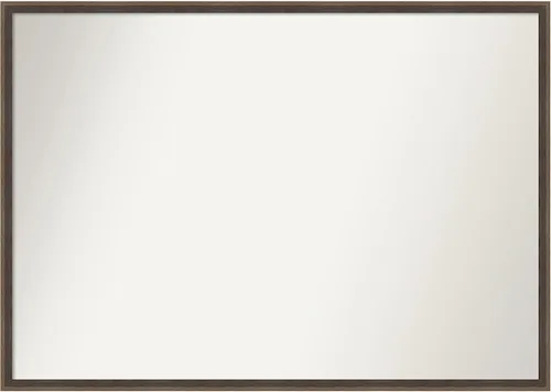 Vista 32 de Amanti Art Brown Bathroom Mirror for Over Sink, 21x33 Custom Made Hardwood Wedge Mocha Rectangle Vanity Mirror, Large Modern Wood Frame, Hangs