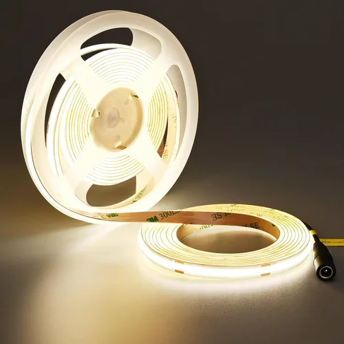 Vista 12 de TOPAI Tira de luces LED COB de 24 V, 3000 K, blanco cálido, 16.4 pies, ultra brillante, 400 lm/ft, sin puntos, CRI>92 480LED/M, alta densidad