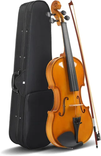 Vista 12 de Ktaxon Violín para principiantes y estudiantes, violines acústicos 4/4, kit de violín tamaño completo con estuche, arco, colofonia, para adultos