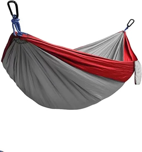 Vista 57 de Hamaca doble ajustable de capacidad de 550 libras con soporte de acero resistente de 10 pies, incluye funda de transporte portátil, fácil de Azul